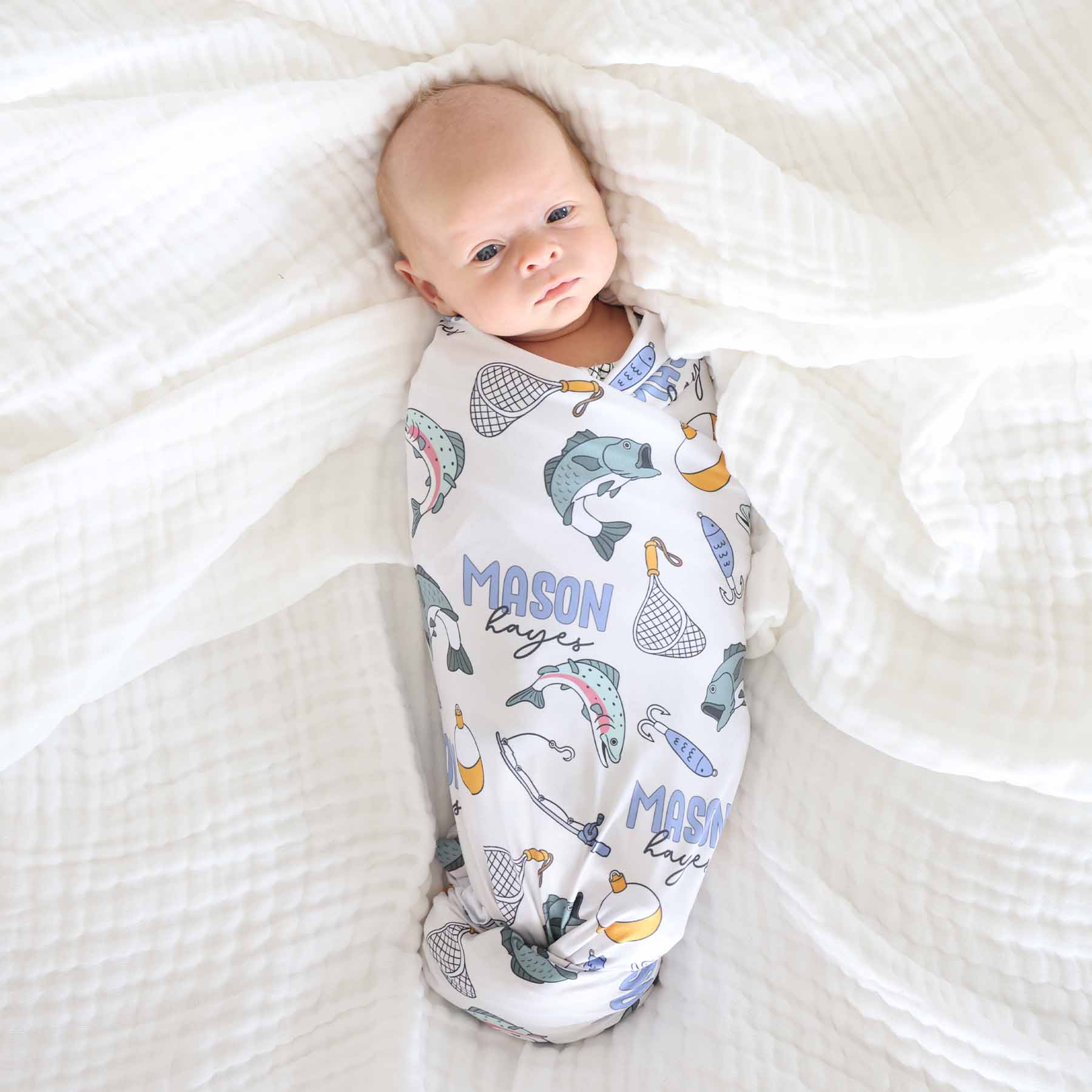  Catch of the Day Personalized Swaddle Blanket、mySite、layawaytickets