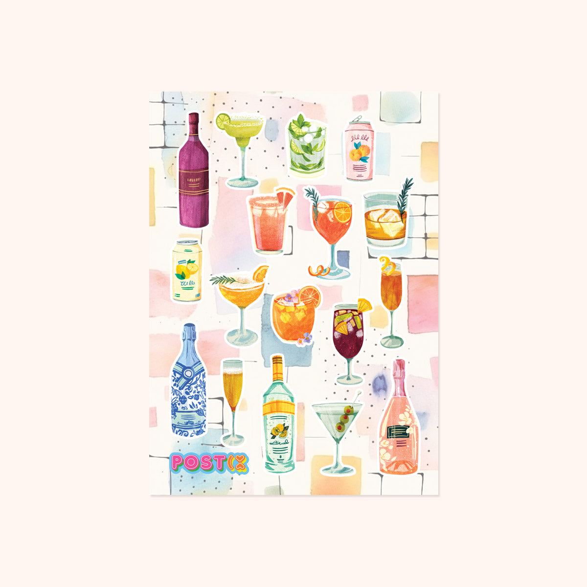  Cocktail Party Washi Sticker Sheet、mySite、ghnorth