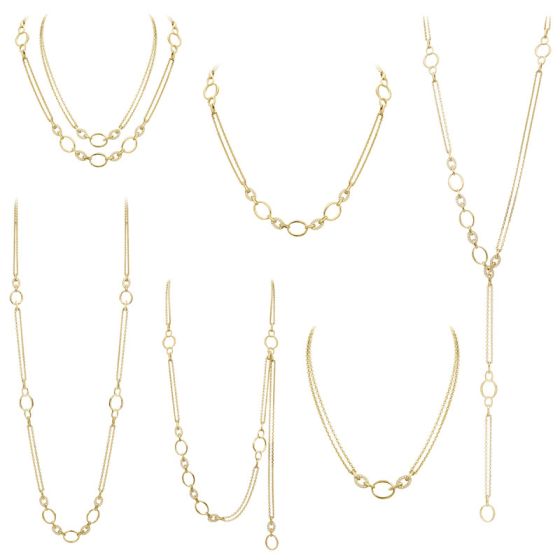 Gumuchian Carousel Convertible Two Tone 18k Gold Diamond Necklace、mySite、hinf8tx79