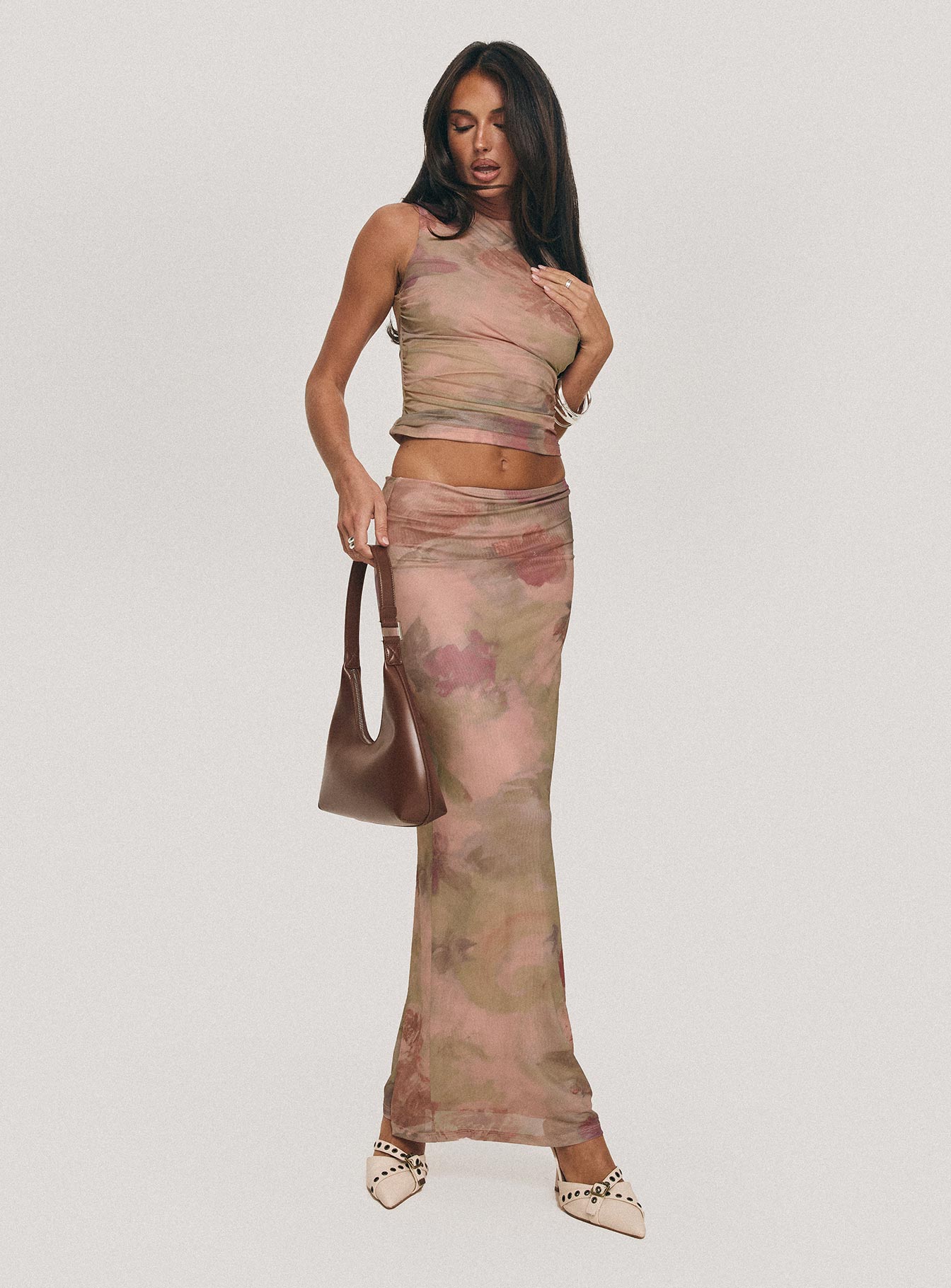 Cascadia Maxi Skirt Purple Multi、mySite、solidvoid