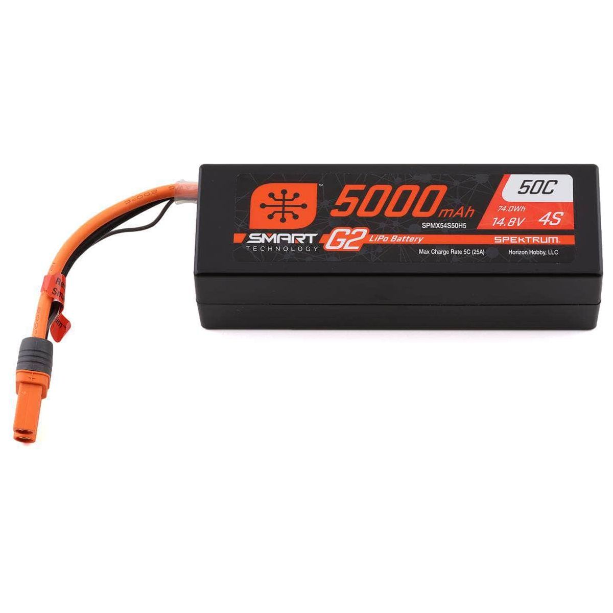  SPMX54S50H5, Spektrum RC 4S Smart G2 LiPo 50C Battery Pack (14.8V/5000mAh) w/IC5 Connector、mySite、merchandisen