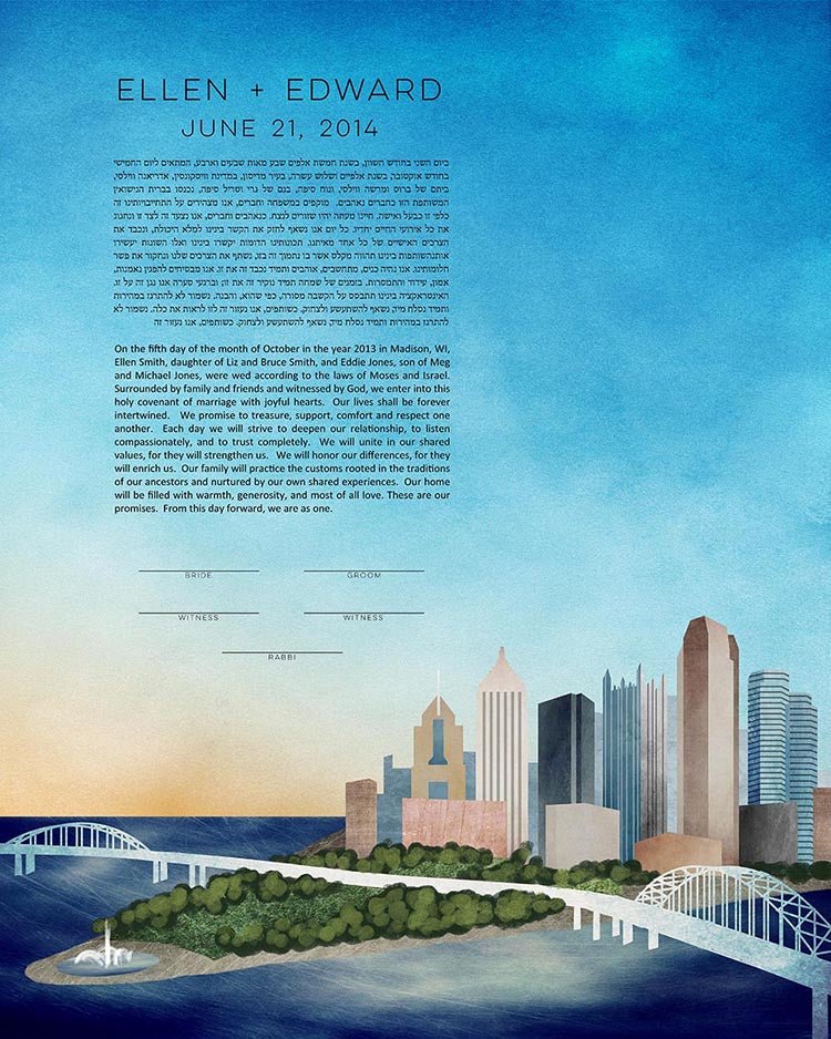  Pittsburgh Ketubah by Adriana Saipe、mySite、elrpsem3k