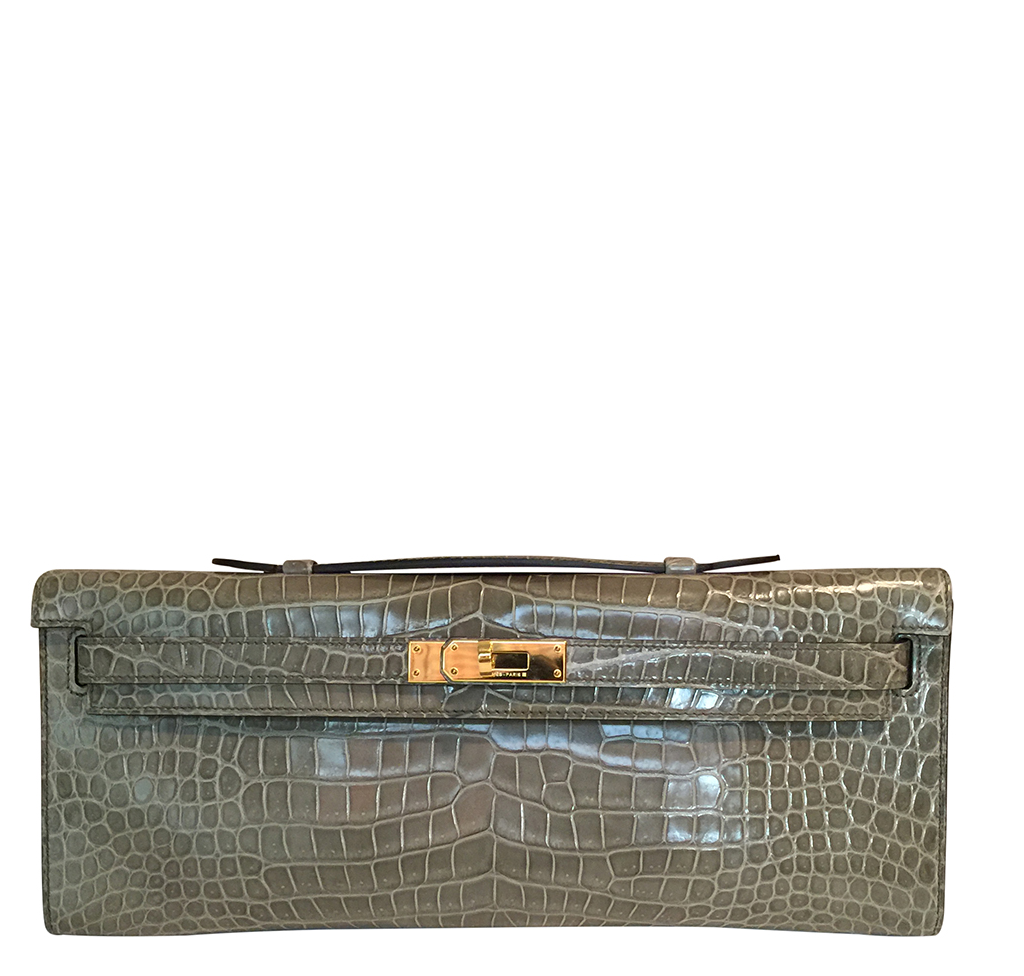Hermès Kelly Cut Gris Tourterelle Porosus Crocodile GHW、mySite、garminoutage.com
