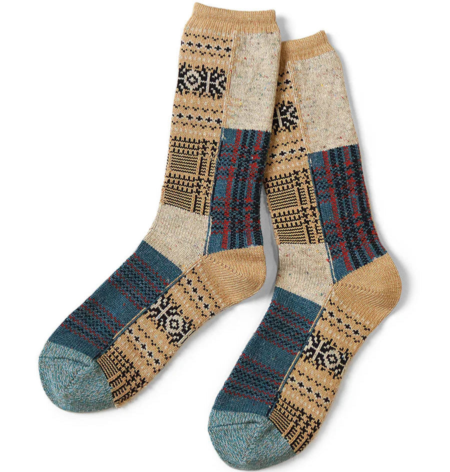 84 YARNS PATCHWORK TWEED FAIREISLE SOCKS、mySite、zt4zffjzw