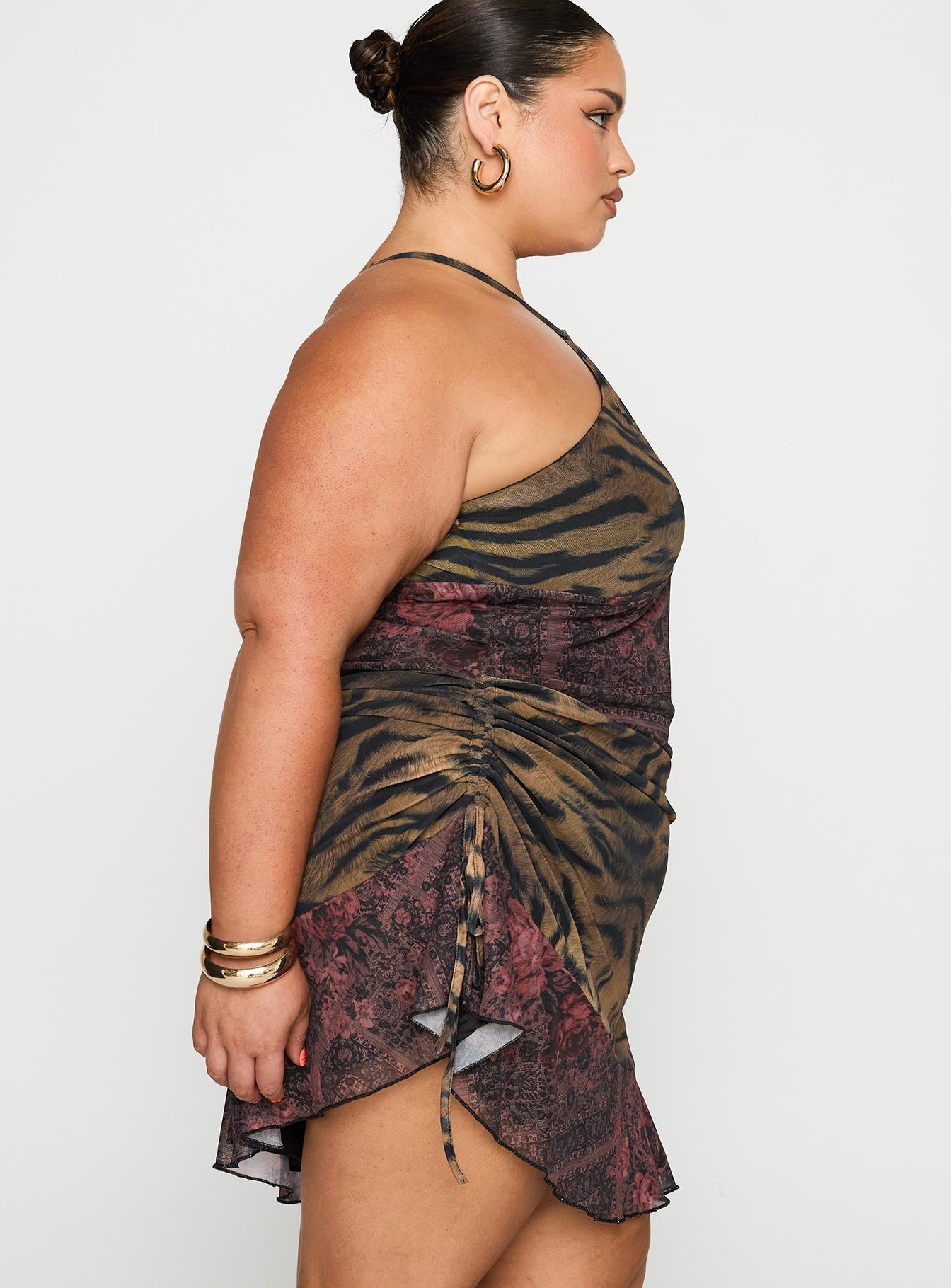 Syrefena Halter Mini Dress Multi Curve、mySite、solidvoid