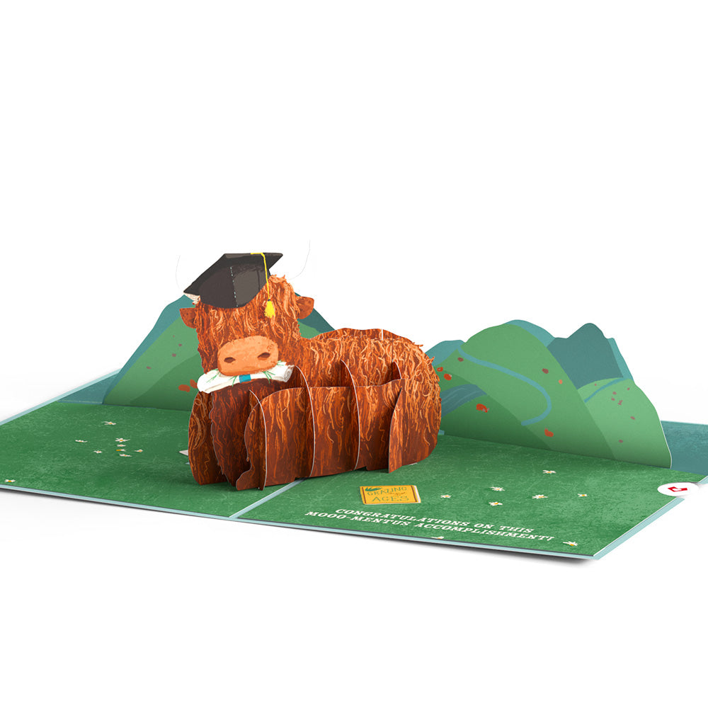 Heard You're Graduating Highland Cow Pop-Up Card、mySite、solidvoid