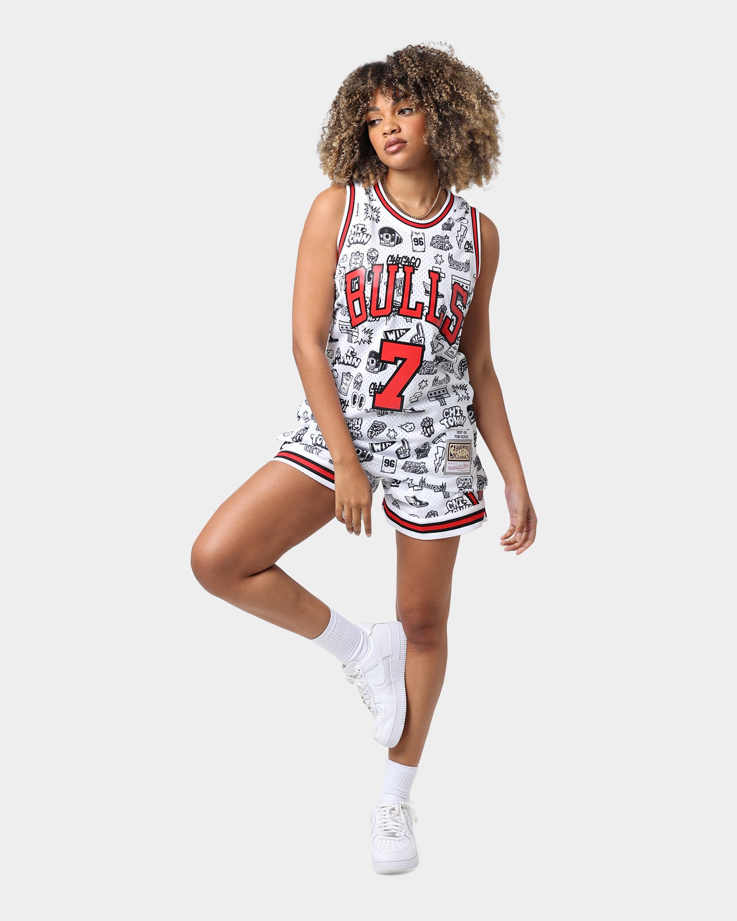 Mitchell & Ness Chicago Bulls Toni Kukoč #7 1997-1998 Doodle Swingman Jersey White、mySite、zt4zffjzw