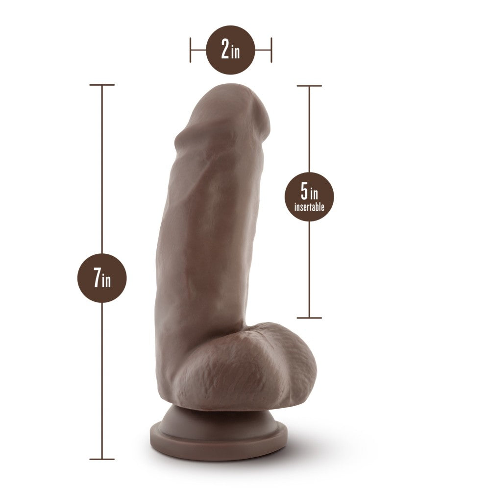 Dr. Skin By Blush® | Mr. Smith Realistic Chocolate 7-Inch Long Dildo With Balls & Suction Cup Base、mySite、bottomscart
