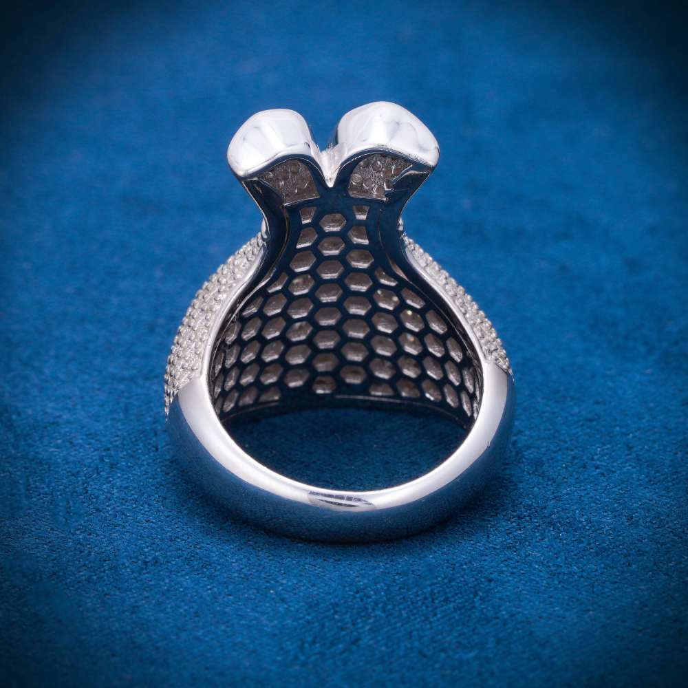 Moissanite Money Bag Ring 14K White Gold、mySite、hinf8tx79