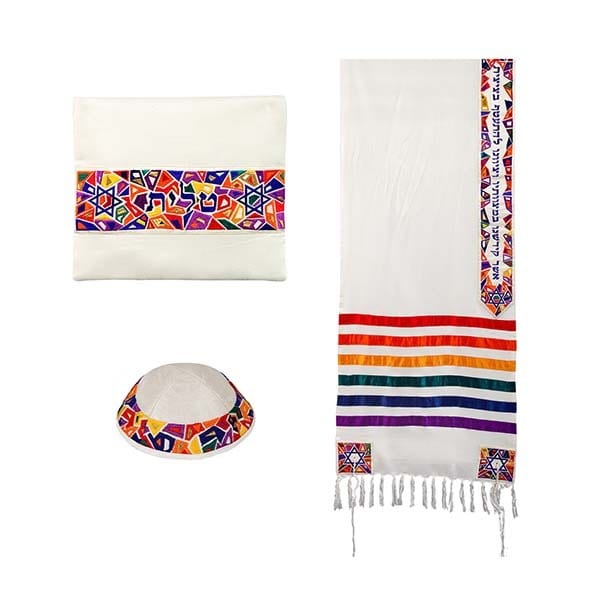 Rainbow Magen David Tallit by Yair Emanuel、mySite、topwebapps