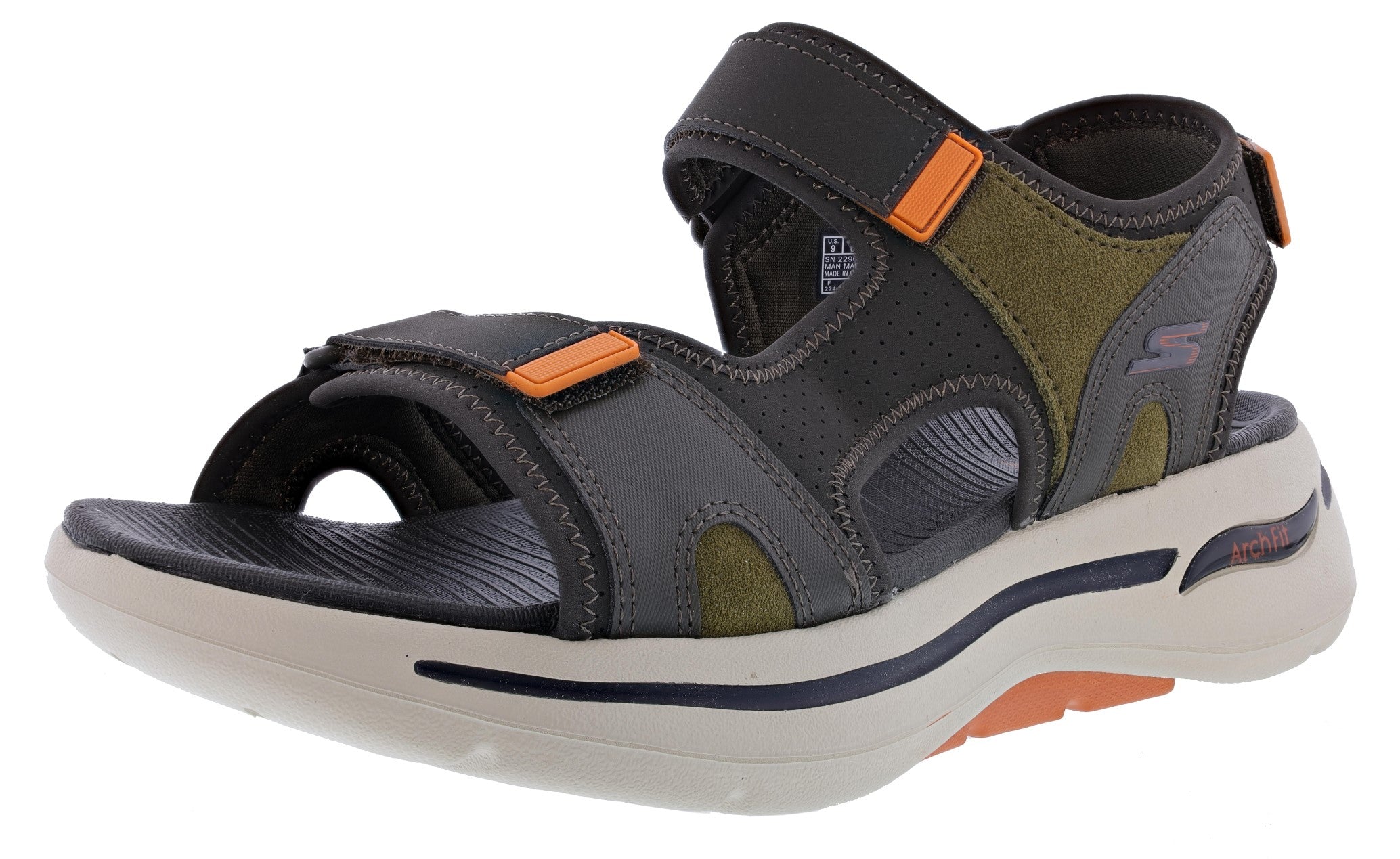 Skechers Men's Go Walk Arch Fit Sandal Mission Hook & Loop Strap Sandals、mySite、dreamappss