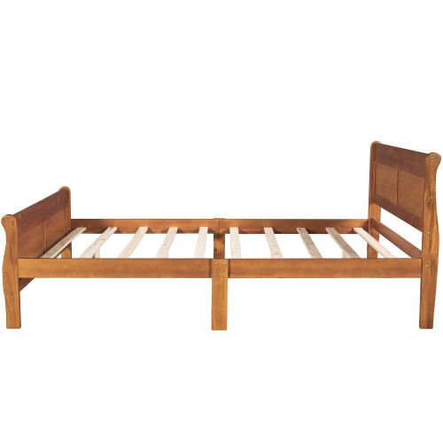 Wood Platform Bed Twin Bed Frame Mattress Foundation Sleigh Bed with Headboard/Footboard/Wood Slat Support、、casual
