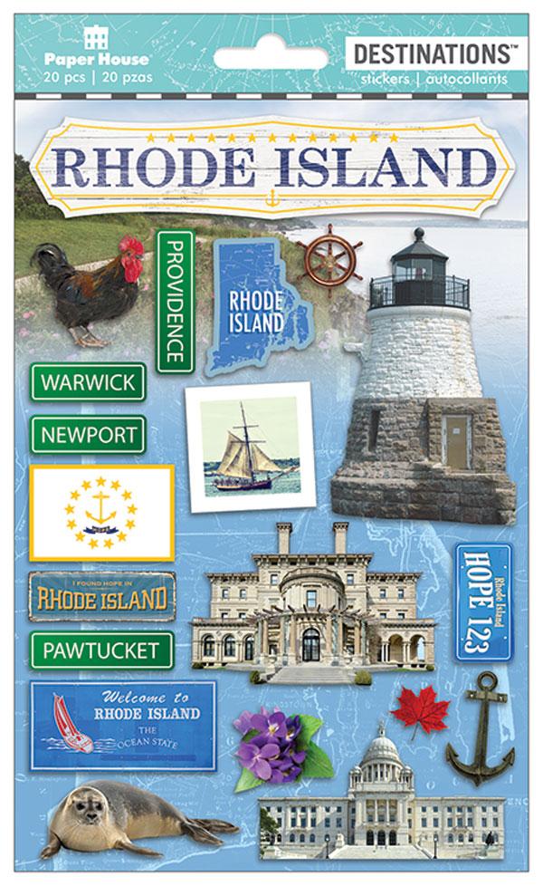  Scrapbook Stickers - 3D Rhode Island、mySite、ghnorth