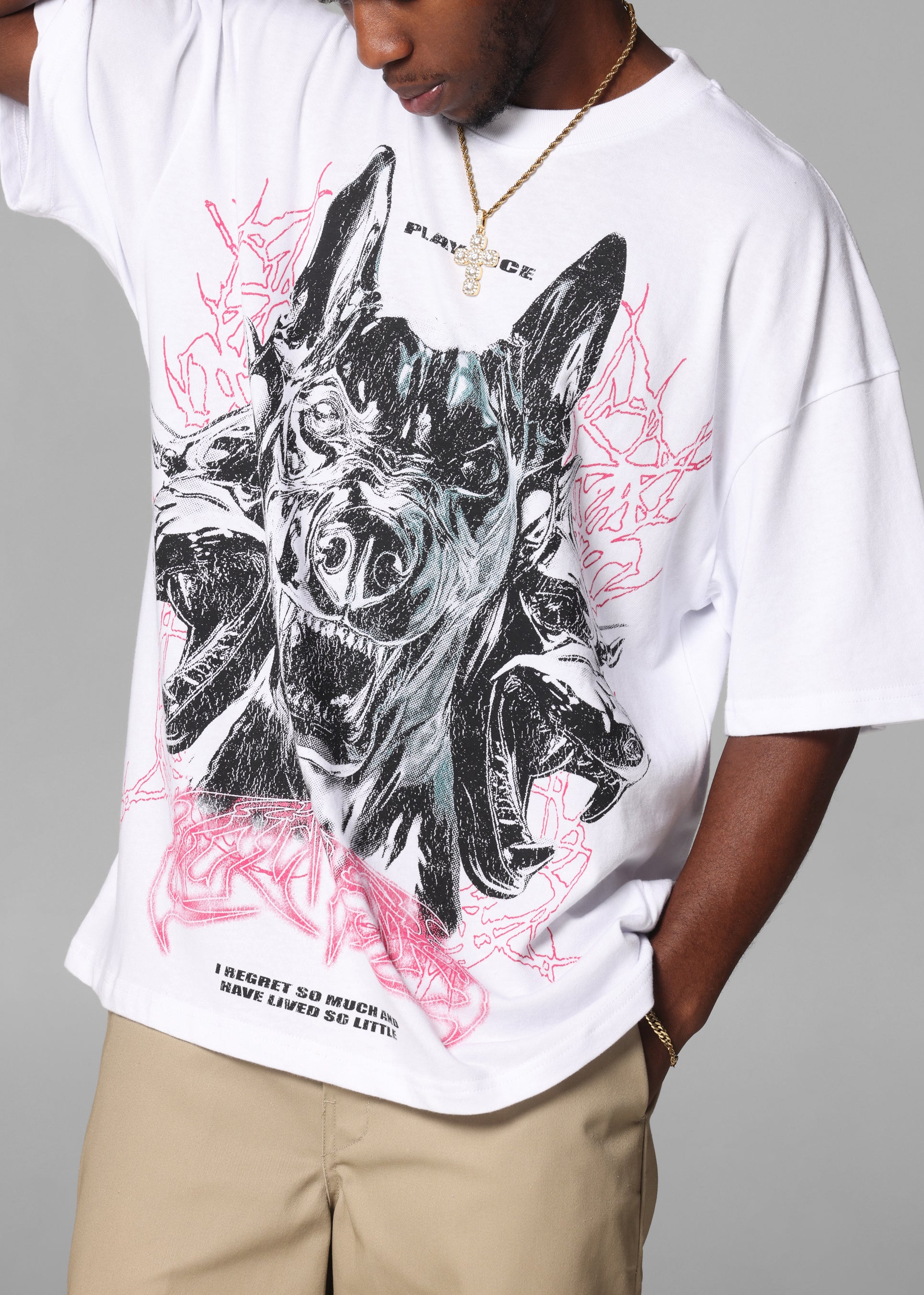 Loiter Dog Pound Vintage T-Shirt White、mySite、zt4zffjzw