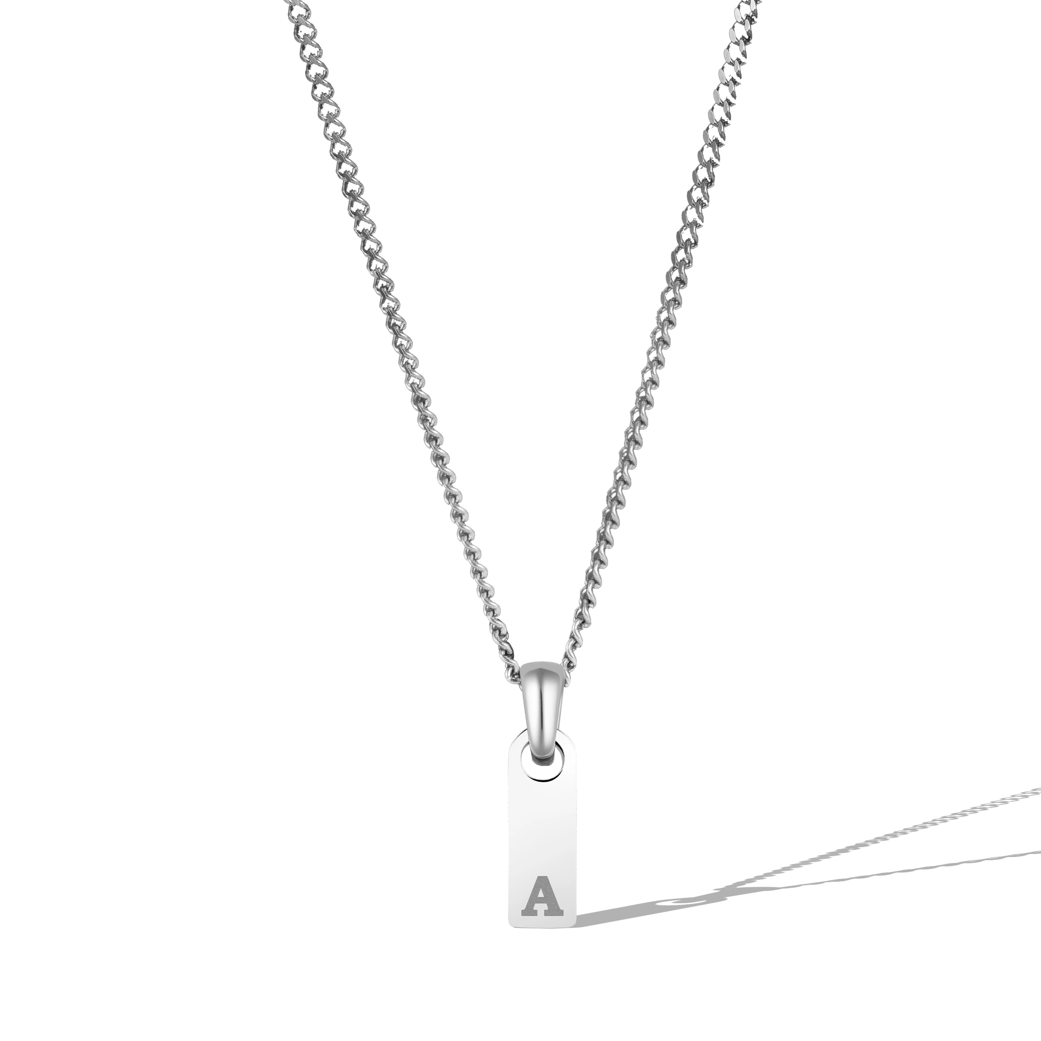 Initial Tag Necklace - Silver、mySite、botmansion