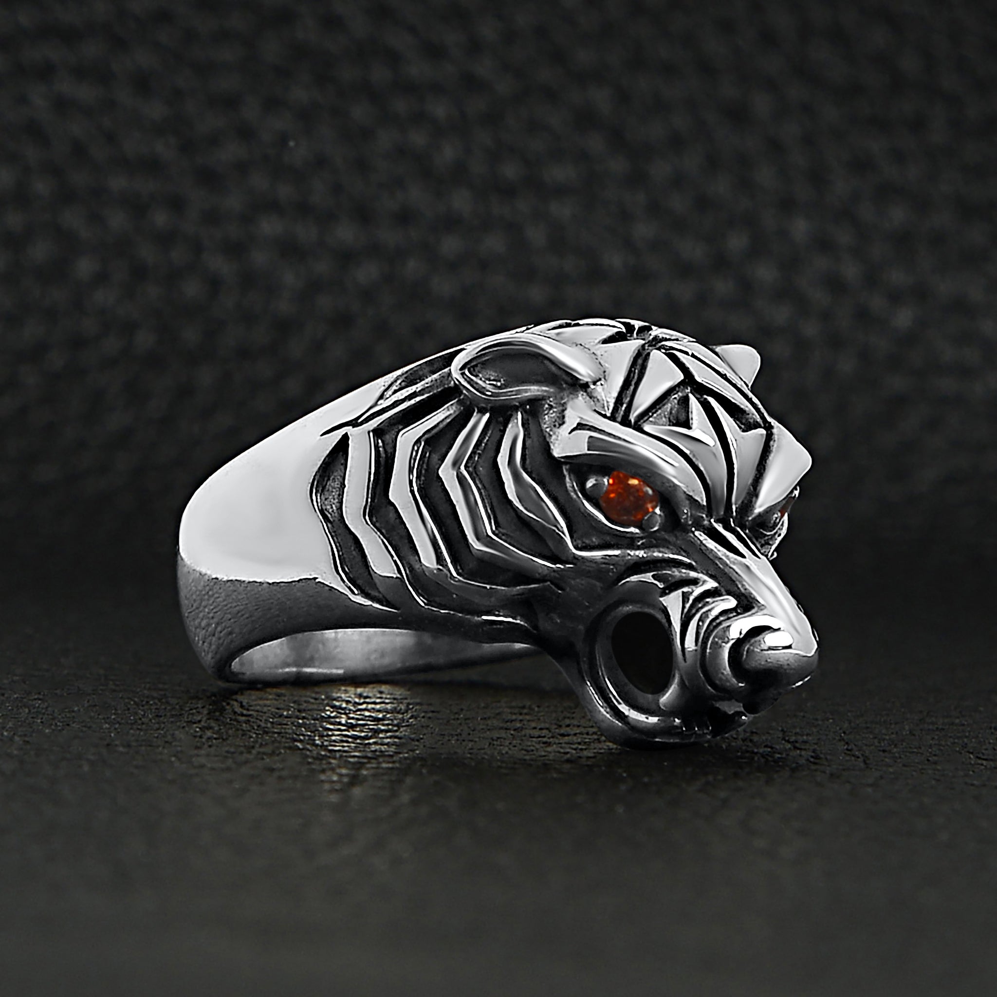 Sterling Silver Red CZ Eyed Tiger Ring / SSR0015、mySite、dreamappss