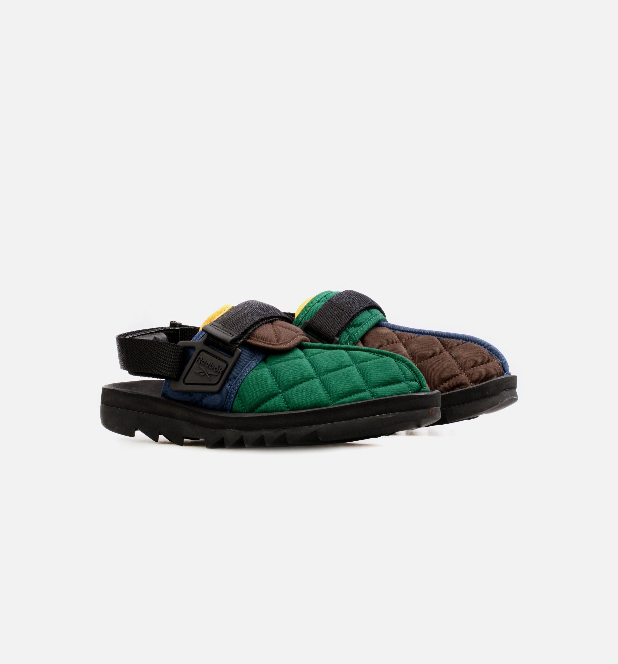 Beatnik Patchwork Mens Slides - Green/Blue、mySite、dreamappss