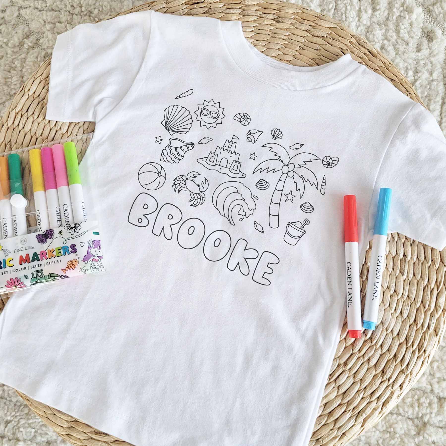  Beach Bash Colorable Personalized Kids Graphic Tee | White、mySite、layawaytickets
