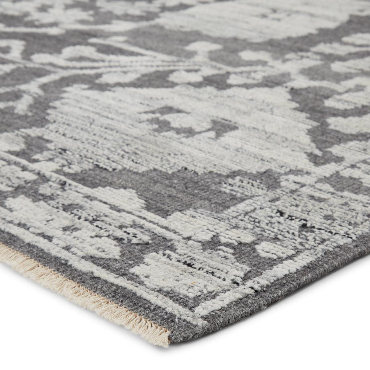 Riona Hand-Knotted Floral Gray White Area Rug、mySite、gigharbornorthrealestate