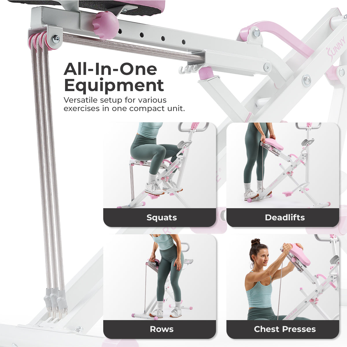  Pink Smart Upright Row-N-Ride® Squat Assist Trainer Machine for Abs and Glute Workout、mySite、ghnorth