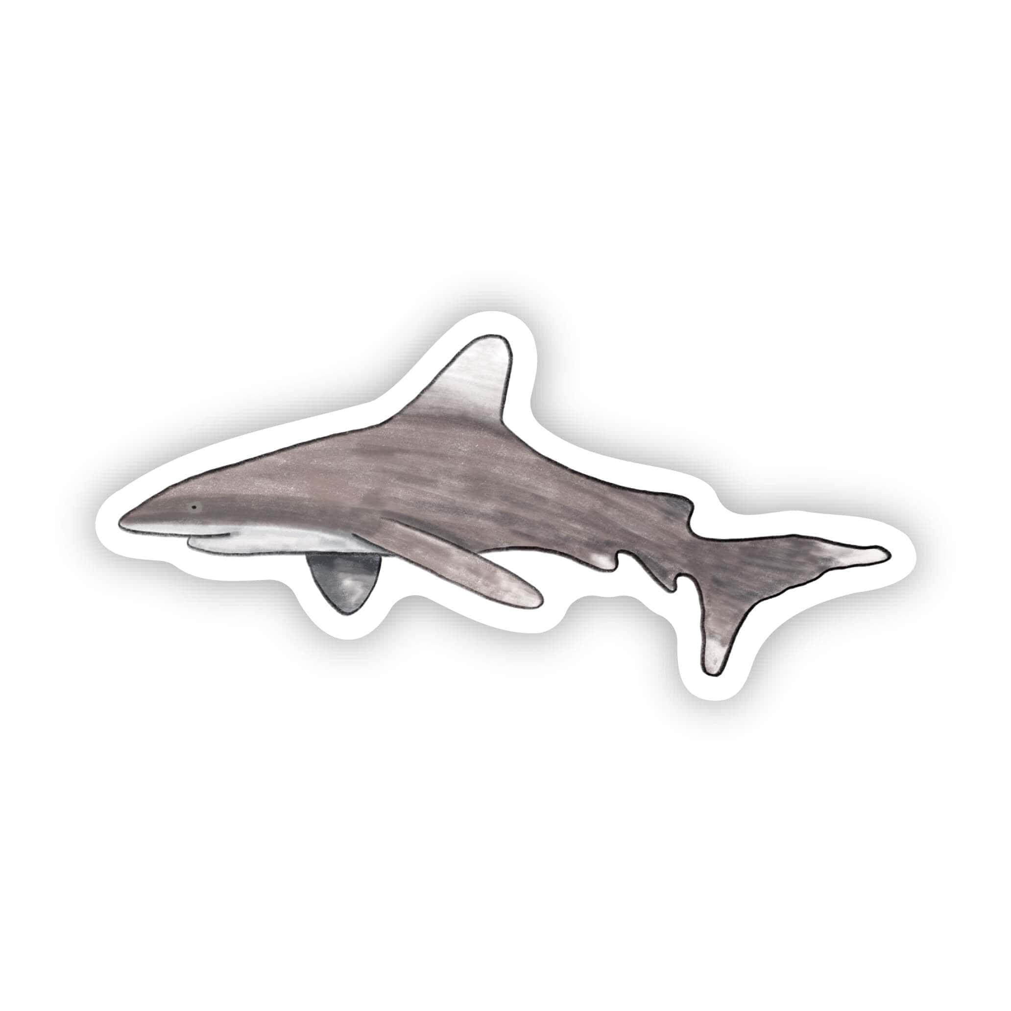  White Fin Shark Sticker、mySite、elrpsem3k