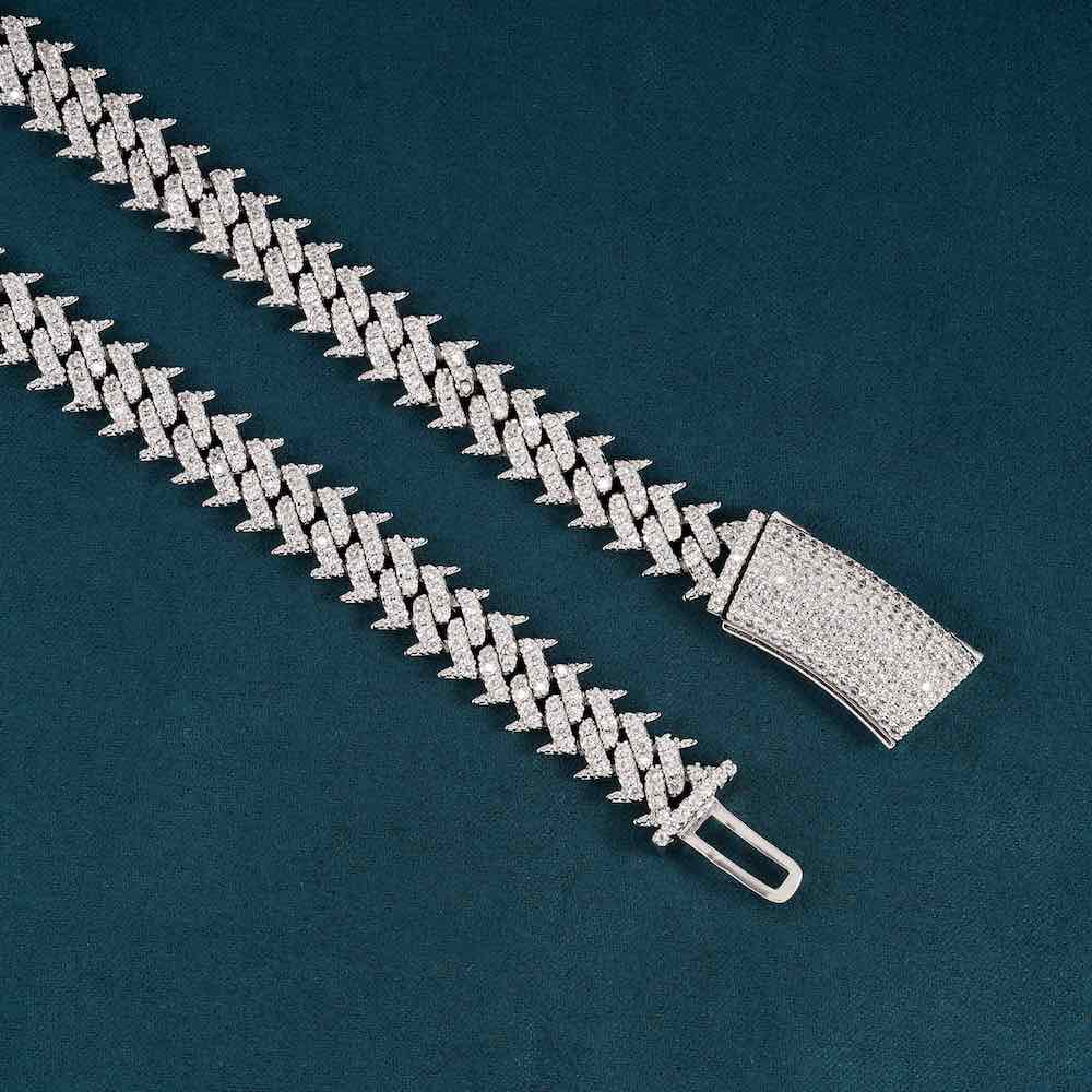 10MM Spiked Moissanite Cuban Link Chain 14K Gold、mySite、hinf8tx79