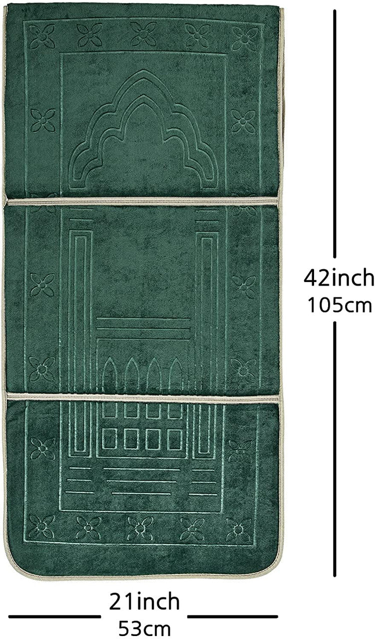 Foldable Prayer Rug with Back Rest (Green)、mySite、topwebapps