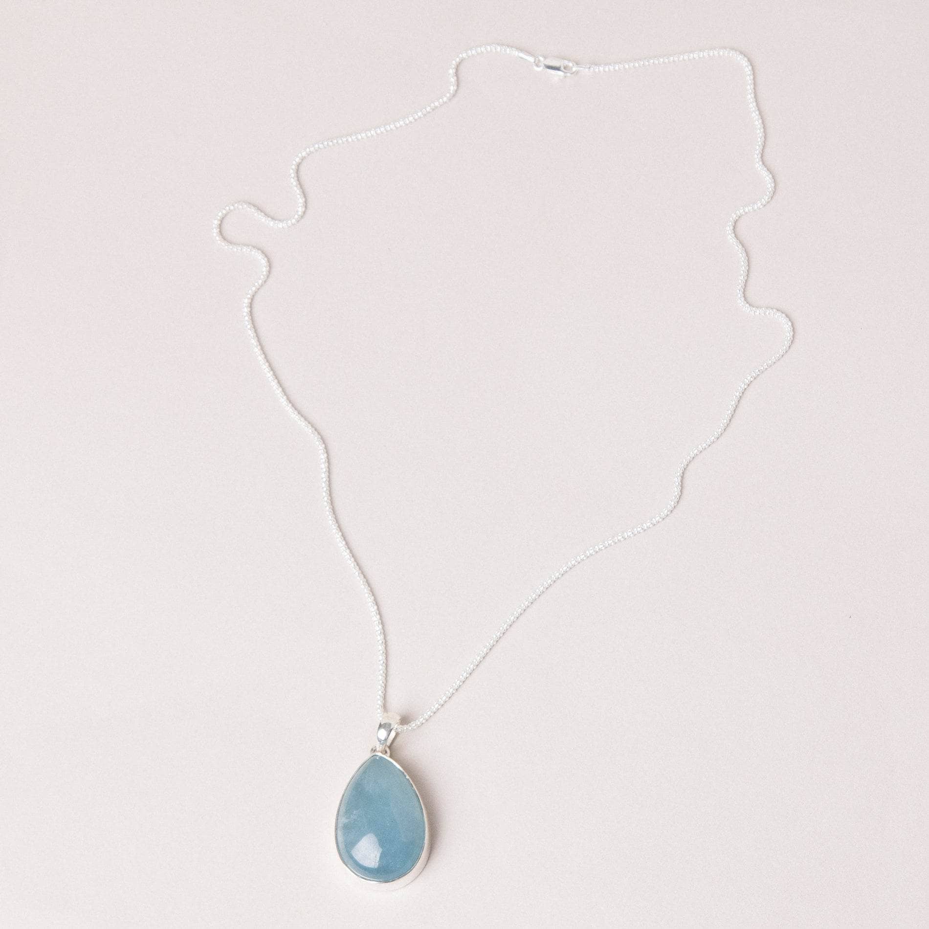Aquamarine Teardrop Pendant Necklace、mySite、hinf8tx79