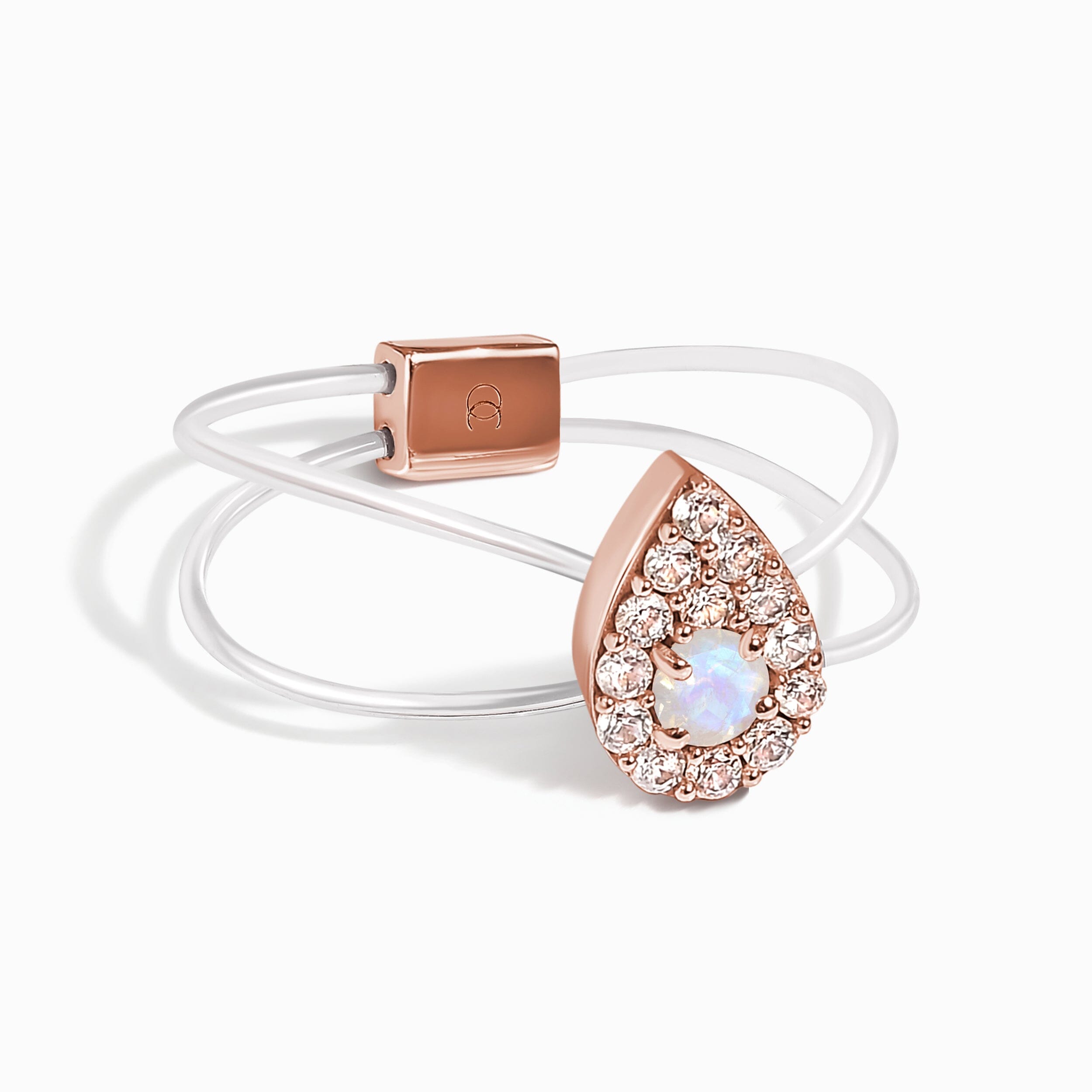 Moonstone White Zircon Ring - Lustre Floating Ring、mySite、hinf8tx79