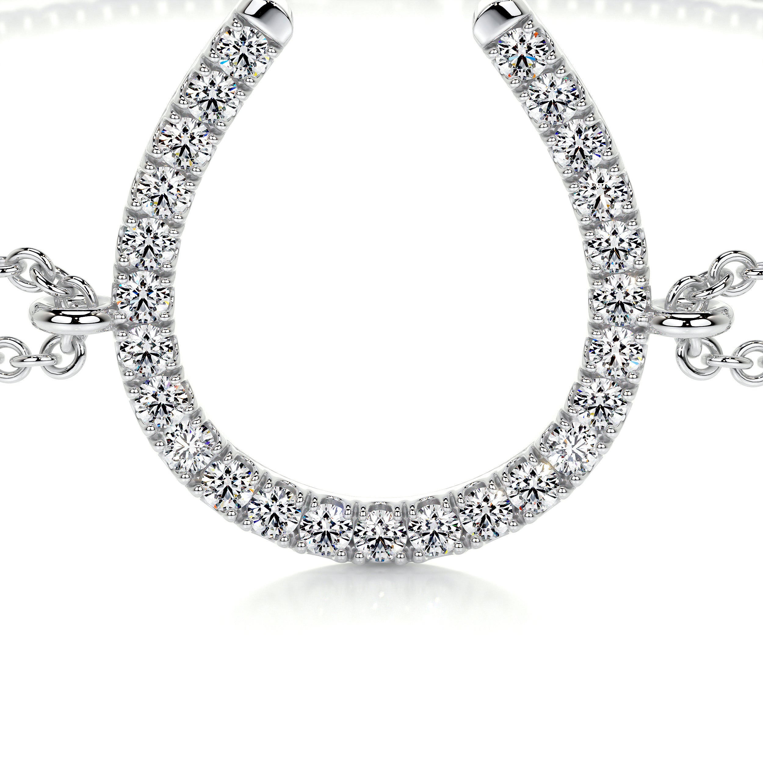 Horseshoe Lab Grown Diamonds Bracelet (0.20 Carat) -18K White Gold、mySite、hinf8tx79