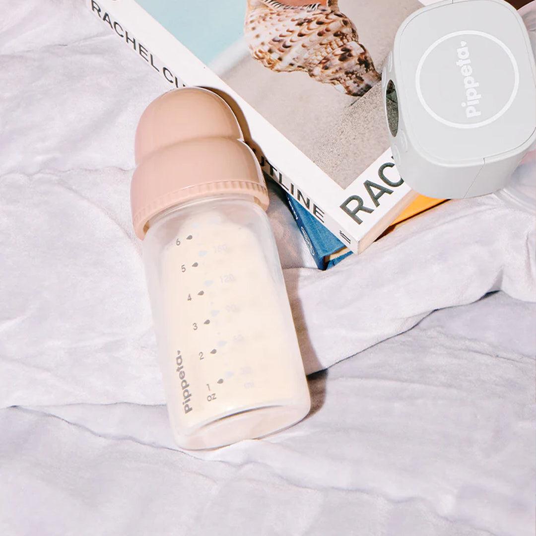  Pippeta Milk Storage Bottles - Teats + Lids - 4 Pack - Ash Rose、mySite、merchandisen