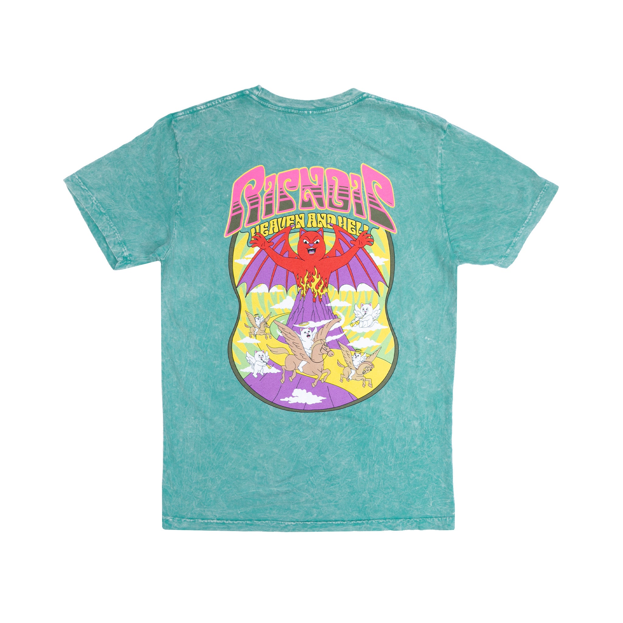  Heaven And Heck Battle Tee (Teal Mineral Wash)、mySite、merchandisen