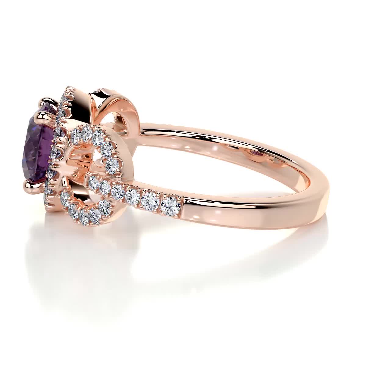 Elize Pink Gemstone & Diamonds Ring (1.30 Carat) -14K Rose Gold、mySite、hinf8tx79