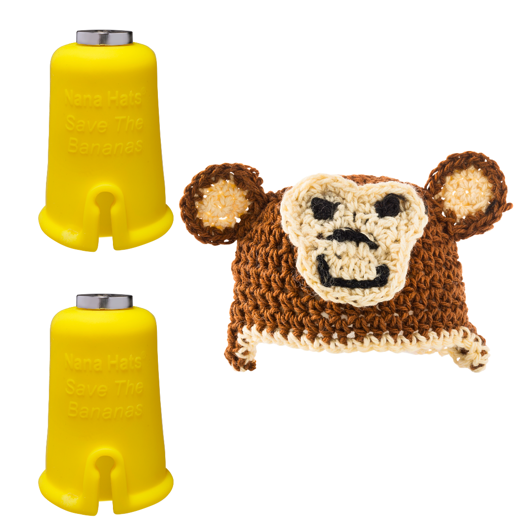 Monkey Nana Hat | Includes 2 Stretchy Silicone Caps with Magnets、mySite、hinf8tx79