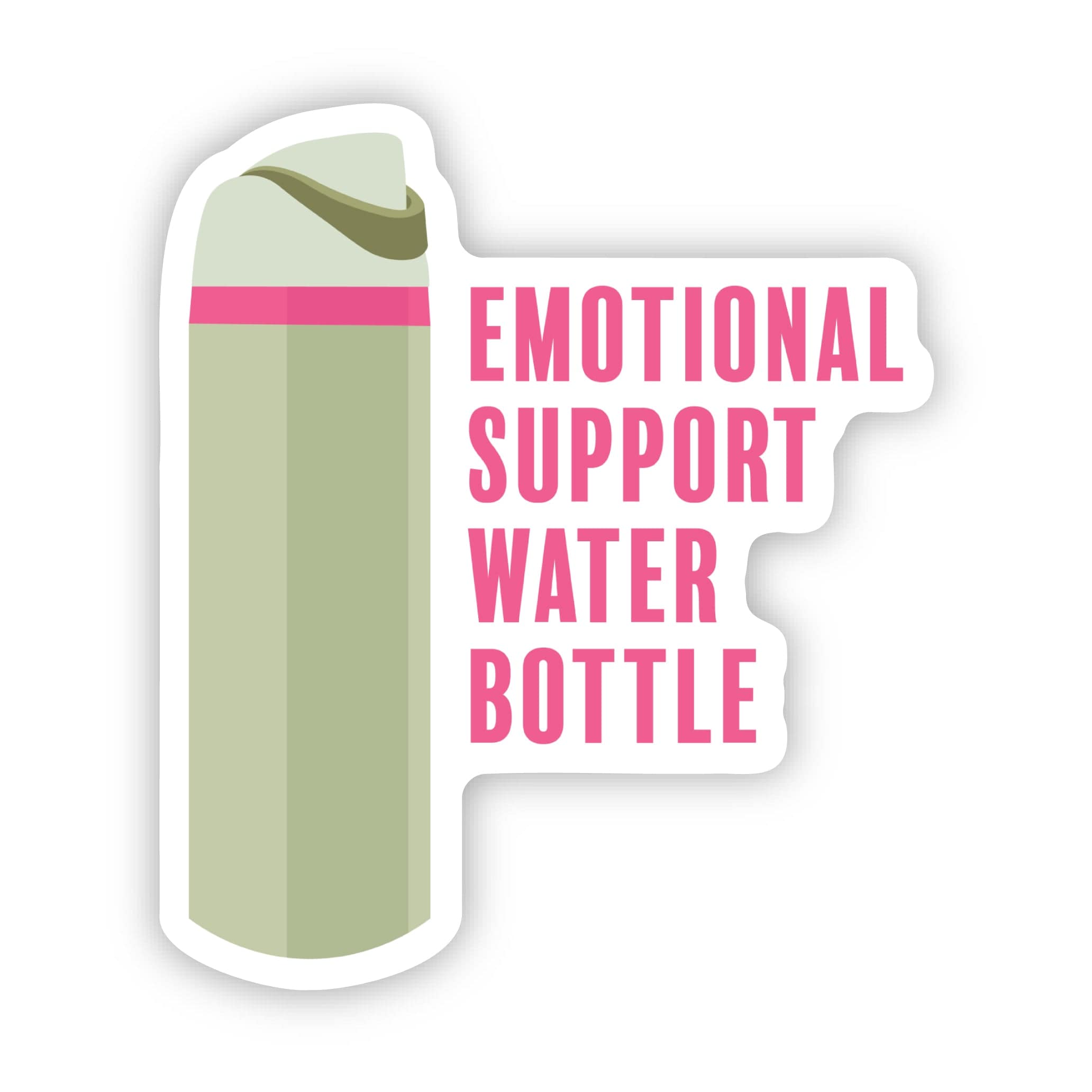  Emotional Support Water Bottle Pink & Green Sticker、mySite、ghnorth