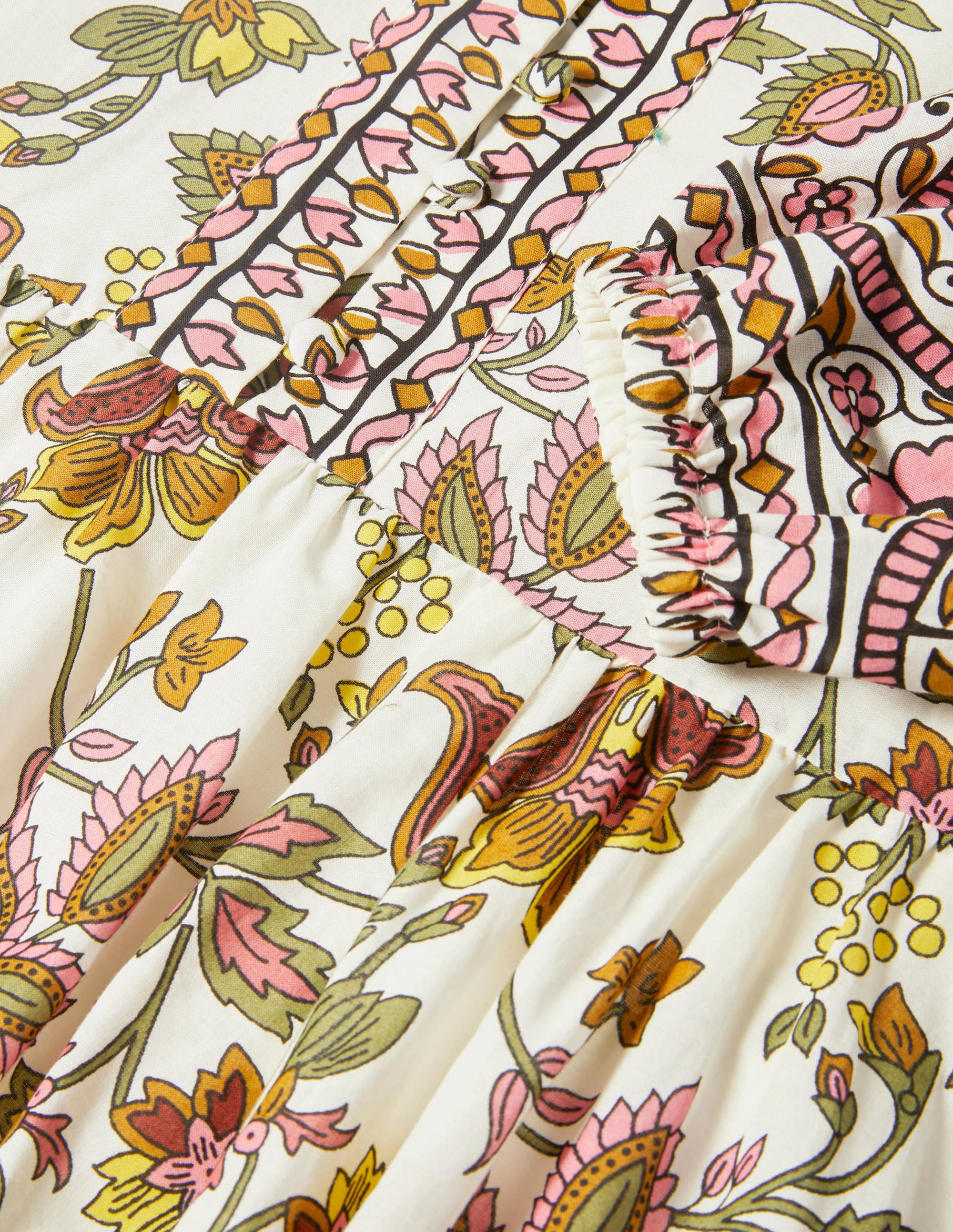  Notch Neck Cotton Maxi Dress-Ivory, Summer Chintz、mySite、ashleygrahame