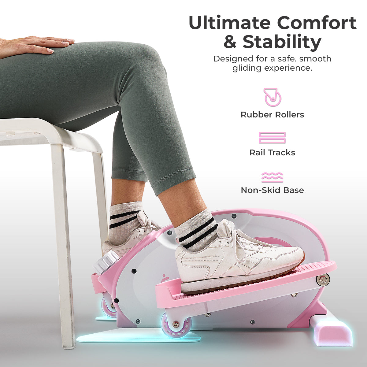  Smart Pink Under Desk Mini Elliptical Exercise Trainer、mySite、ghnorth
