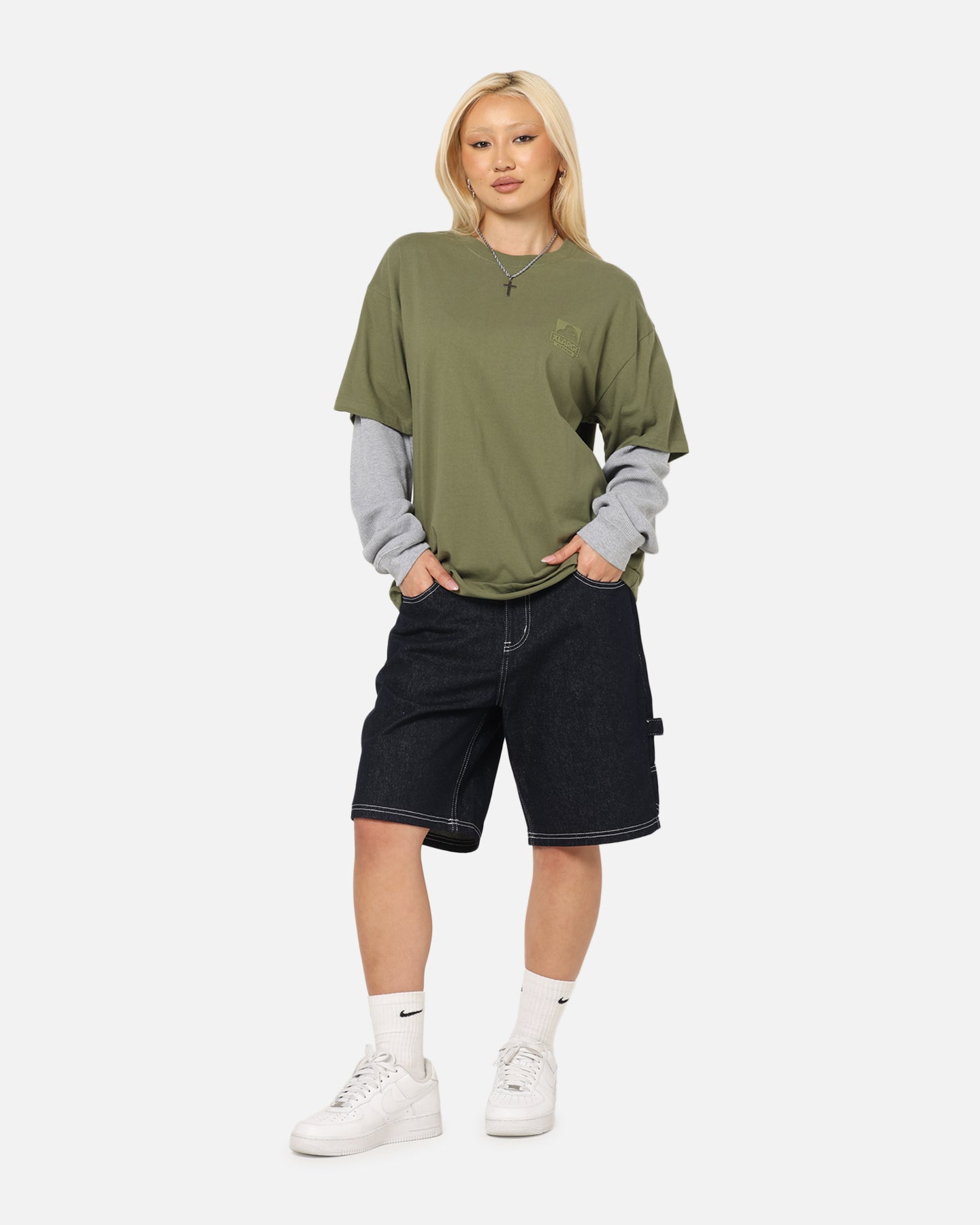 X-Large 91 Double Layer T-Shirt Pigment Olive、mySite、zt4zffjzw