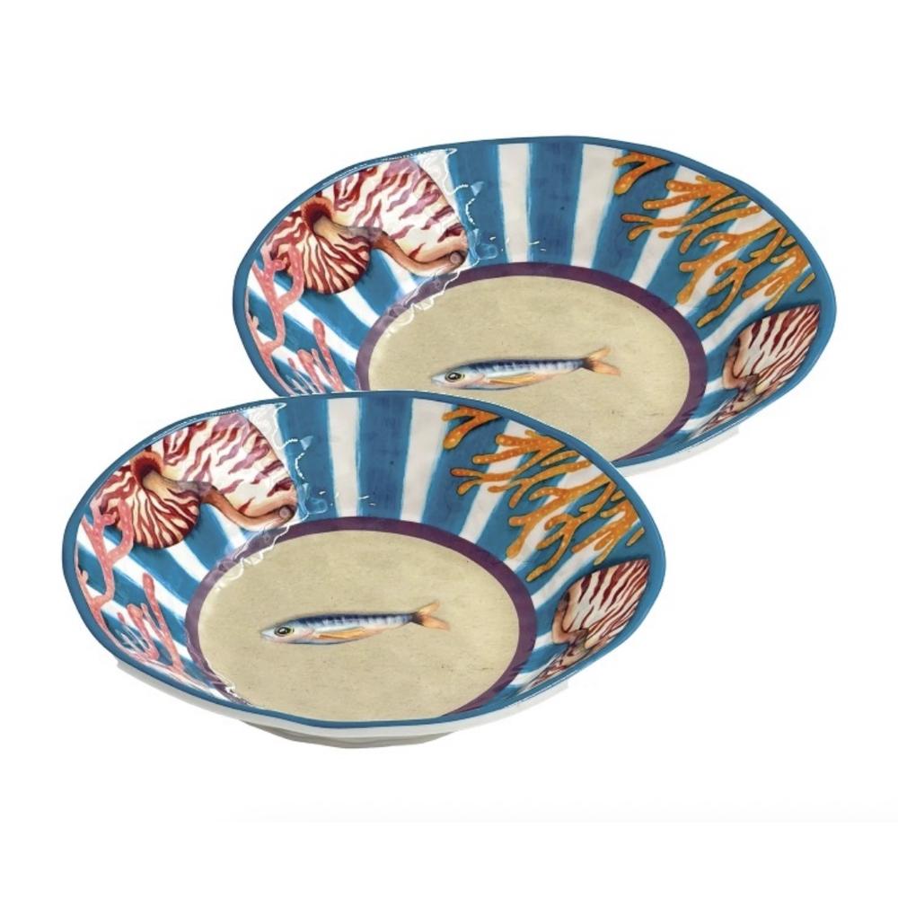 ROSE & TULIPANI - Litorale Set 2 Piatti Fondi 21Cm In Melamina、mySite、fannypackpong