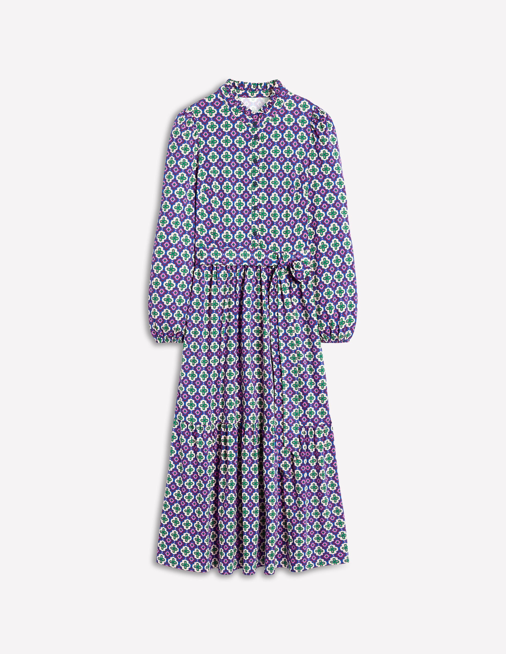  Willow Tiered Jersey Dress-Multi, Moroccan Diamond、mySite、ashleygrahame