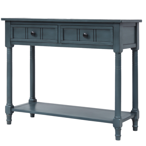 TREXM Daisy Series Console Table Traditional Design with Two Drawers and Bottom Shelf (Espresso)、、casual