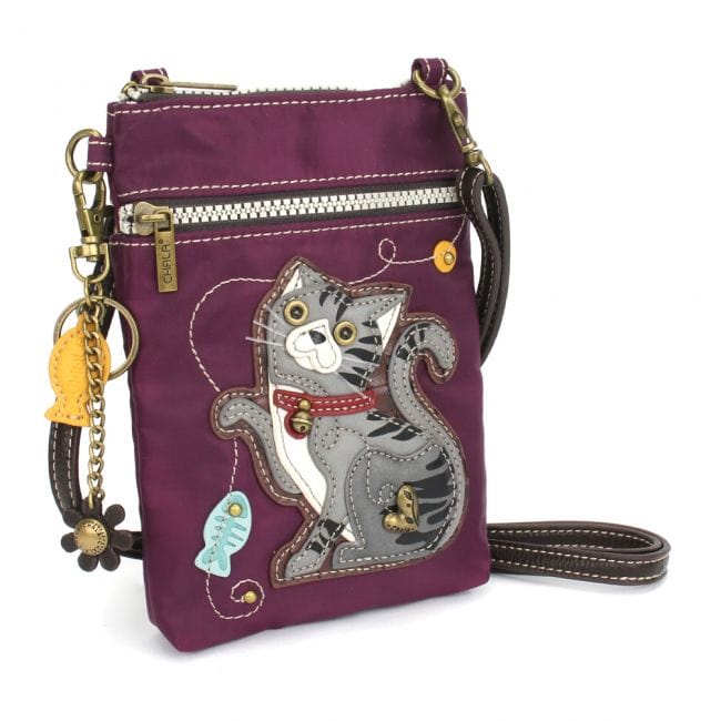 Gray & Orange Tabby Cat Collection Keychain, Wallet, Crossbody by Chala Vegan、mySite、g9winljtr