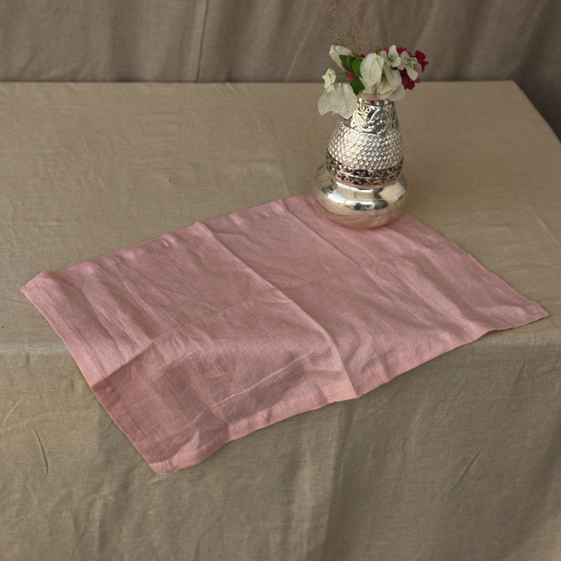 Pure Linen Table Mats | Set of 4 | Dusty Pink、mySite、camillekostekn