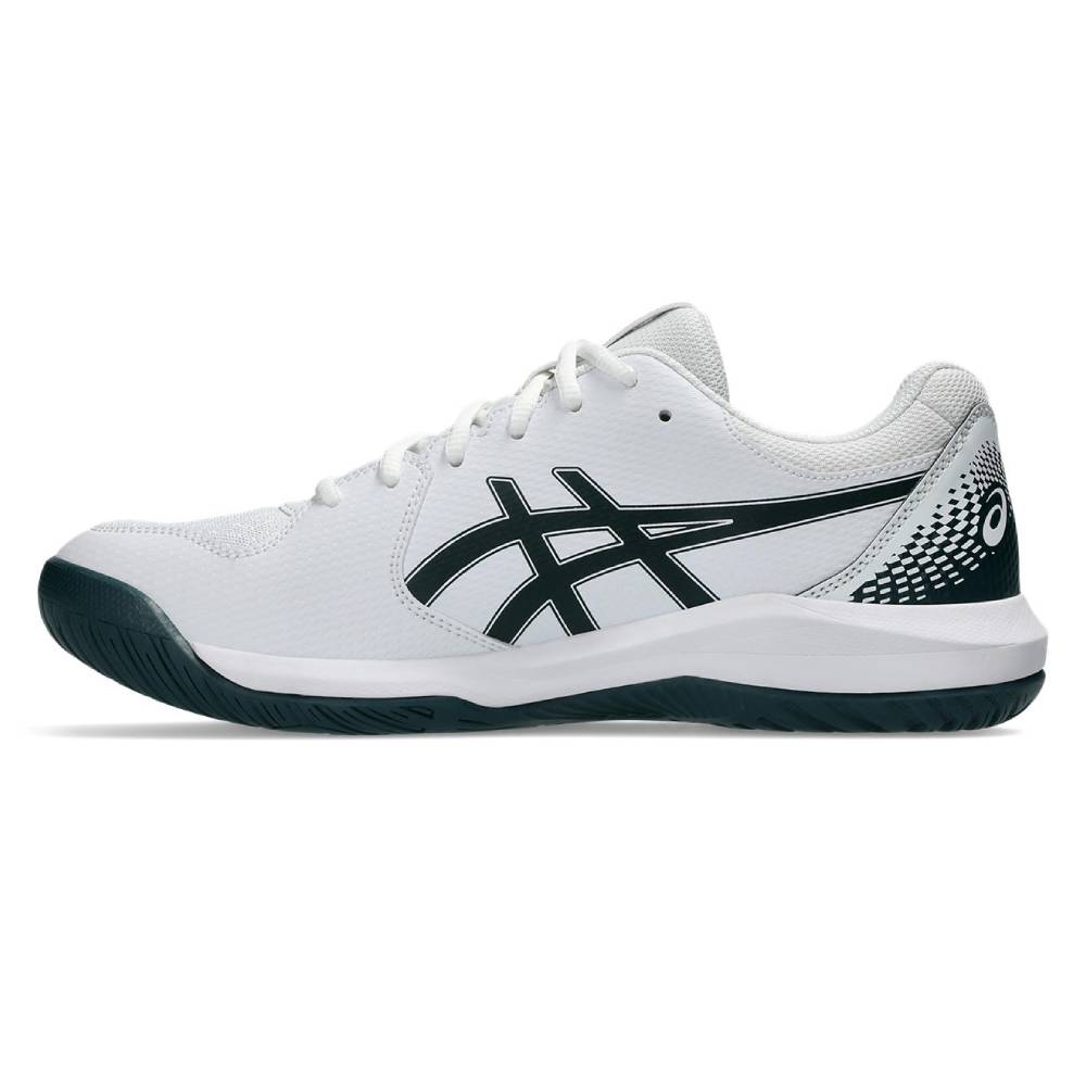 Asics Gel Dedicate 8 Wide Men's Tennis Shoe (White/Saxon Green)
