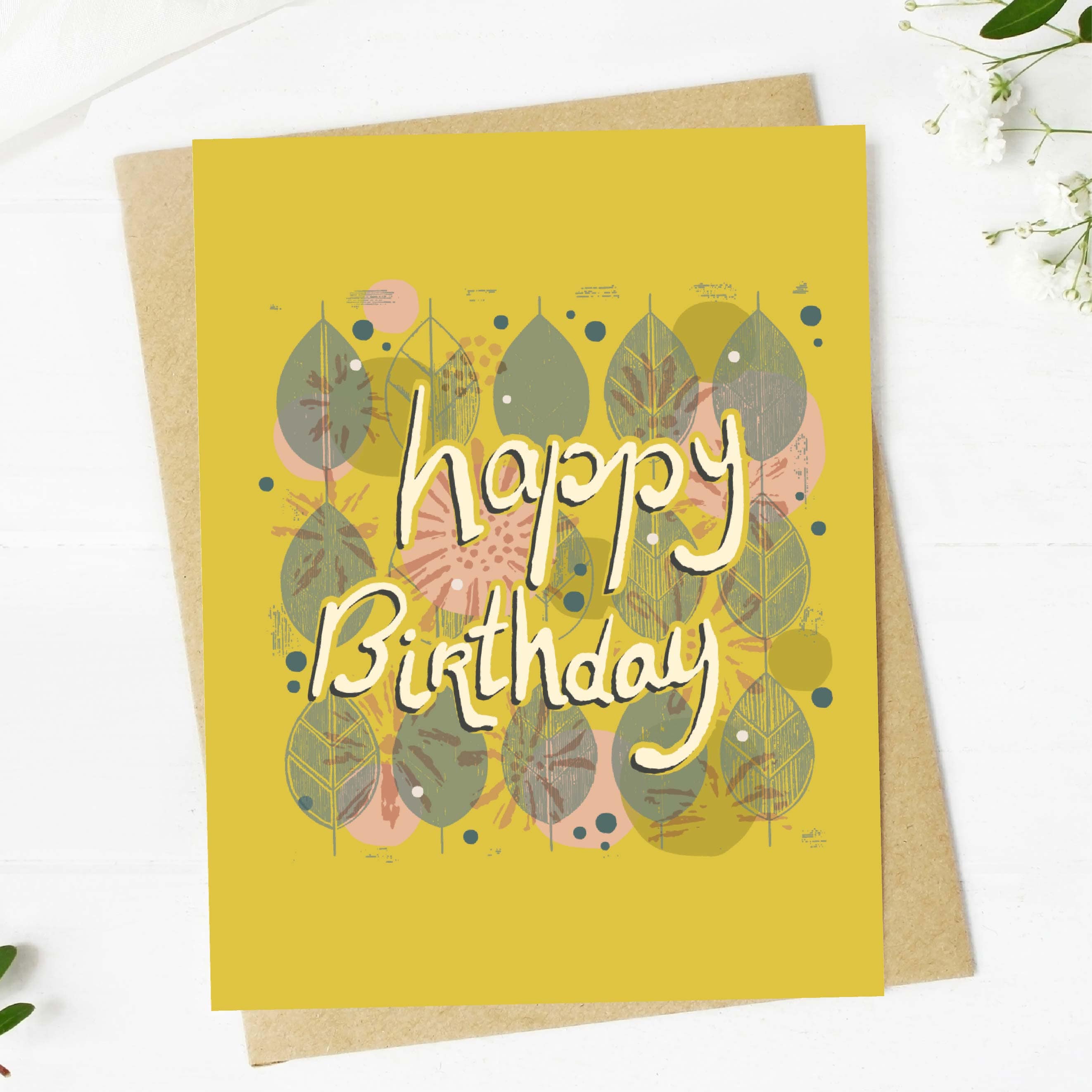  Happy Birthday Fall Green Greeting Card、mySite、elrpsem3k