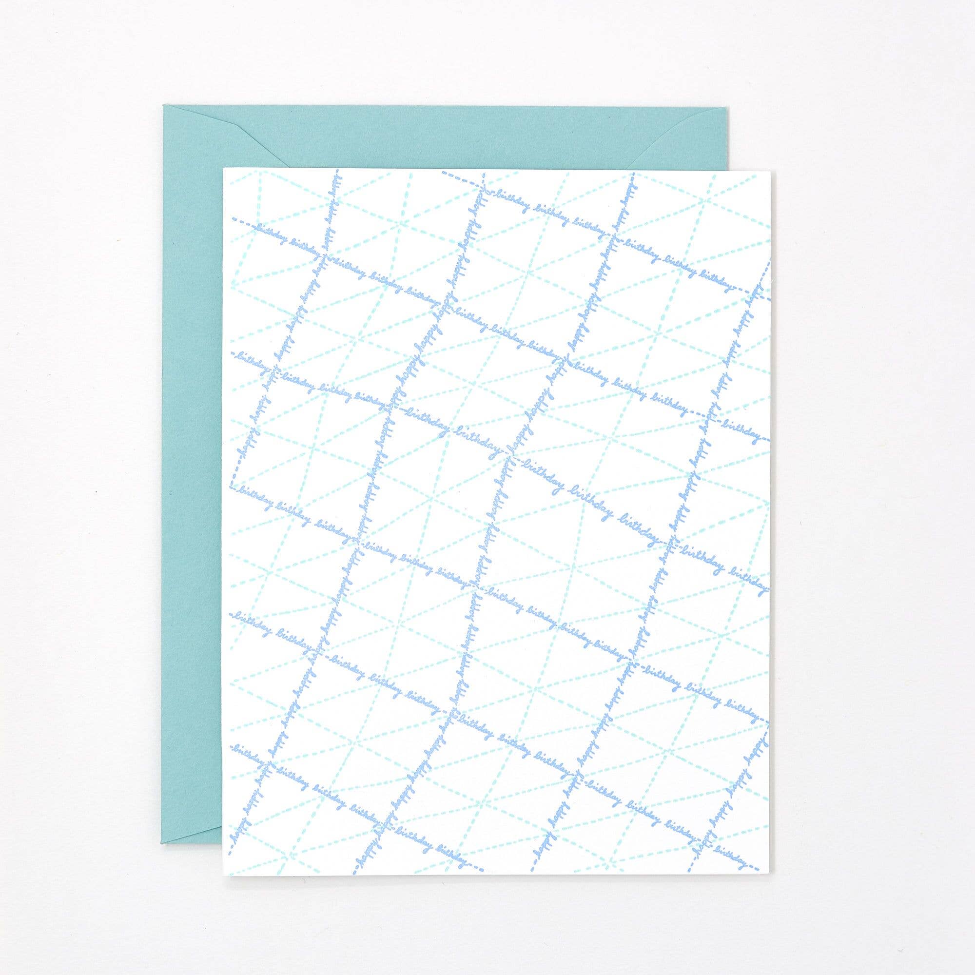 Helen Edna - Birthday Grid Letterpress Card、mySite、garagedoors4me