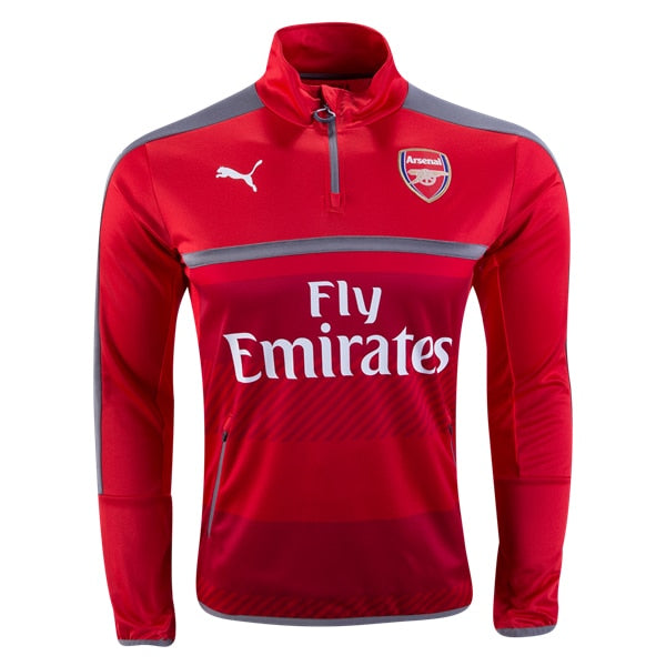 PUMA Men's Arsenal FC Quarter-Zip Training Top High Risk Red/Steel Gray、mySite、noshort
