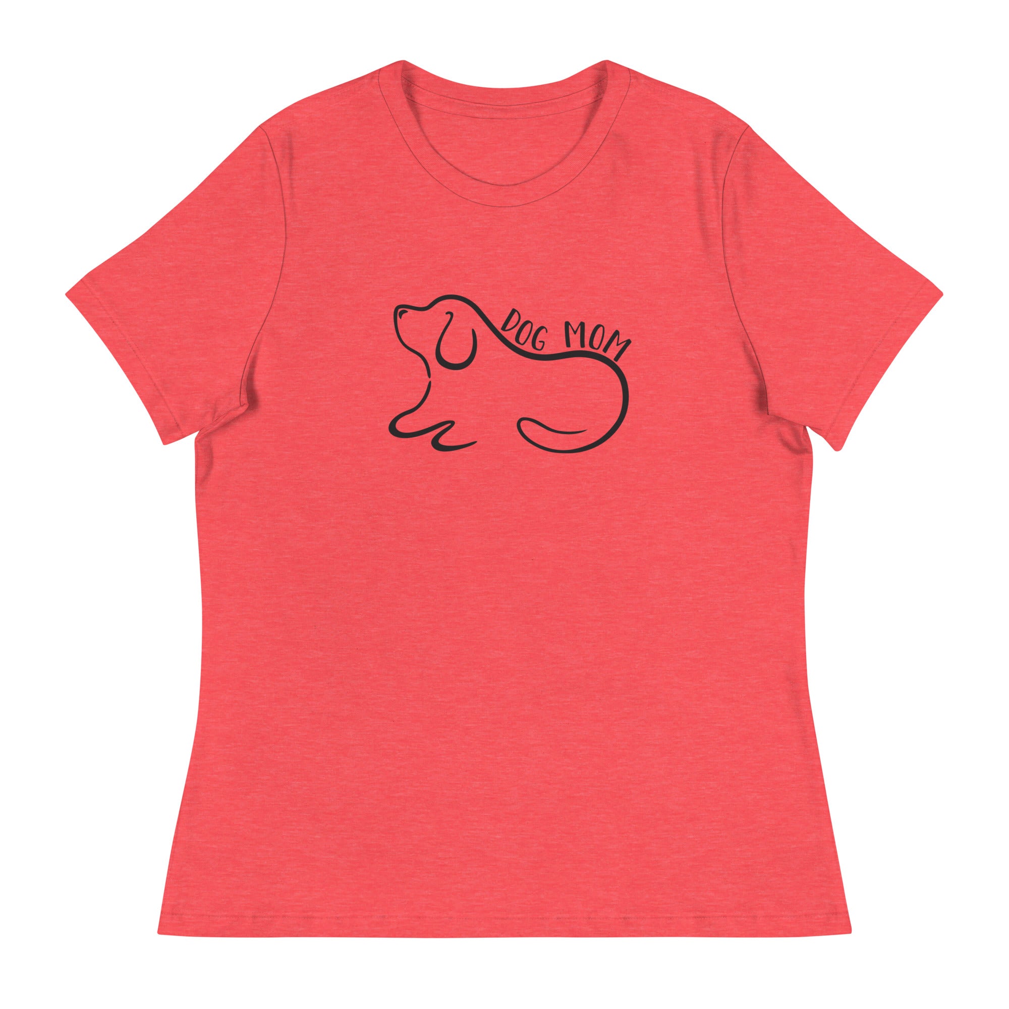 Dog Mom Outlined Women's Relaxed T-Shirt、mySite、camillekostekn