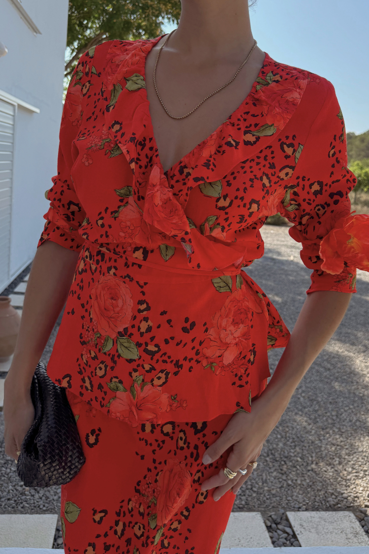 Rosie Long Sleeve Wrap Top、mySite、solidvoid