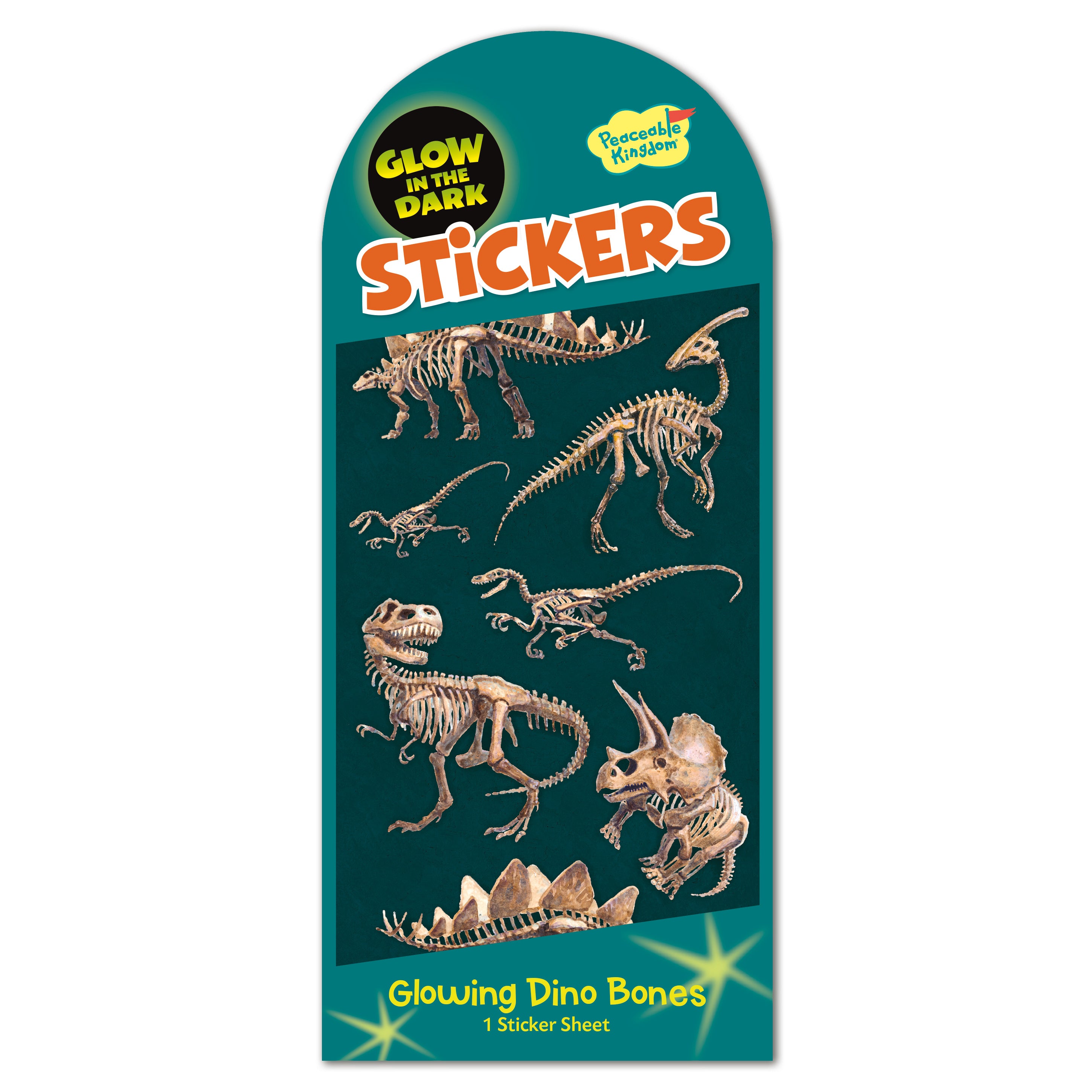  Dino Bones Glow-In-The-Dark Stickers、mySite、ghnorth